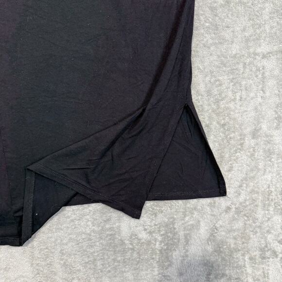 Chic Soul Bare Necessities Womens Black V Neck Rolled Sleeve Loose Baggy Top 1XL - Picture 9 of 10